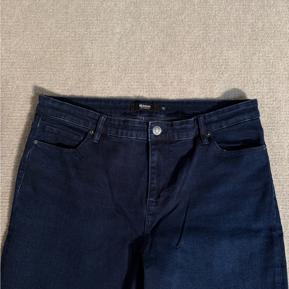 Hudson Women’s Dark Wash Mid-Rise Cropped Straight Ankle Jeans – Size 16 x 28” - Picture 6 of 9